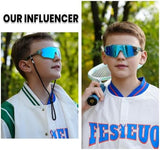DUCO Kids Sunglasses Youth Baseball Sun Glasses Lightweight TR90 Frame UV400 Sports Cycling Shades for Boys Girls DK268