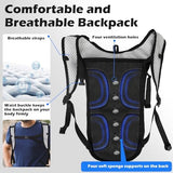 2 Pack Hydration Backpack Pack with 2L Hydration Bladder, TNYSPORT Lightweight Breathable Water Backpack with 3 Layer Pockets, Reinforced Shoulder Straps