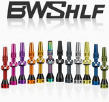 BWSHLF Tubeless Presta Valve Stem 40/44/55/60/65/70/80/100 mm, Super Light Alloy Presta Valve Stem Kit with Valve Core Remover Tool and Valve Stem Caps - Multiple Color and Size Options(Pair)