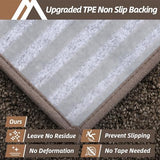 COSY HOMEER Edging Stair Treads Non-Slip Carpet Mat 28inX9in Indoor Stair Runners for Wooden Steps, Edging Stair Rugs for Kids and Dogs, 100% Polyester TPE Backing (4pc, Brown)