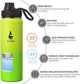 Farsea Insulated Water Bottle With Paracord Handle, Protective Silicone Boot and 2 Lids (Straw Lid & Spout Lid), Stainless Steel Water Bottle Wide Mouth, Double Wall Sweat-Proof BPA-Free, 24 oz
