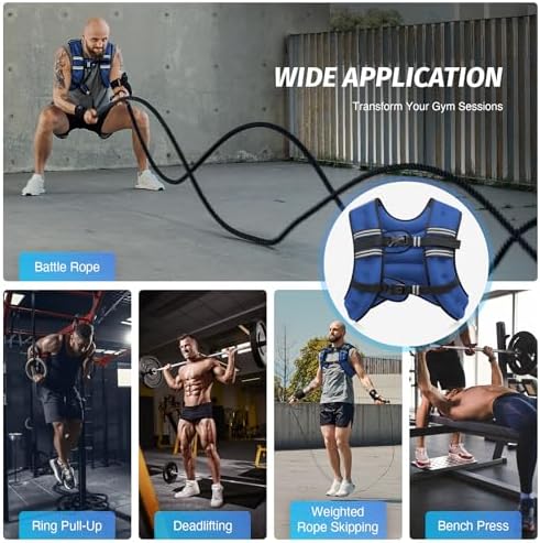 ZELUS Weighted Vest, 6lb/8lb/12lb/16lb/20lb/25lb/30lb Weight Vest with Reflective Stripe for Workout, Strength Training, Running, Fitness, Muscle Building, Weight Loss, Weightlifting