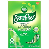 Benefiber On The Go Prebiotic Fiber Supplement Powder for Digestive Health, Daily Powder, Unflavored Stick Packs - 36 Sticks (Pack of 2)