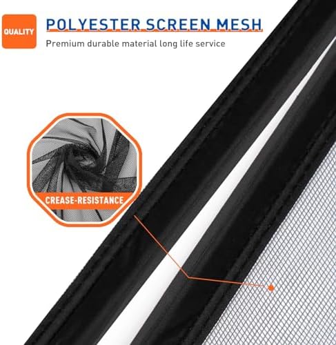 MAGZO Magnetic Screen Door Side Opening, Fits Door Size 36 x 80 Inch, Actual Mesh Size 38" x 81", Fiberglass Net Screen with Strong Magnet for Doorway, Gray