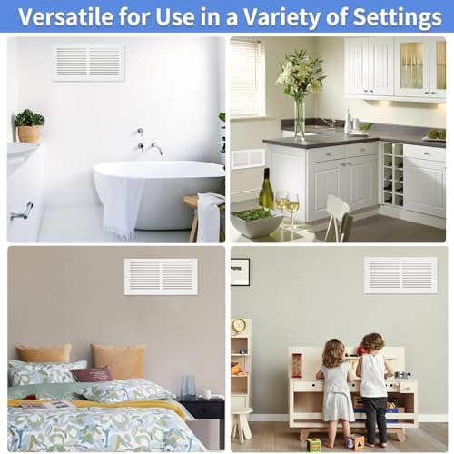 14"W x 6"H [Duct Opening Size] Steel Return Air Grille, Air Return Vent Cover for Ceiling and Sidewall - HVAC Air Vent Covers - [Outer Dimensions: 15.75"W x 7.75"H]