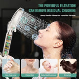 SR SUN RISE Filtered Shower Head with Handheld, High Pressure 9 Spray Mode Brushed Nickel Showerhead with Filters, detachable shower head,Water Softener Filters Beads for Hard Water - Remove Chlorine