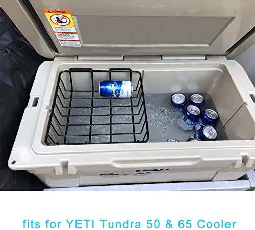 Cooler Basket for YETI Tundra 50 or 65,Inside Dry-Goods Basket Compatible with Cabela's 60QT, Igloo 52QT, Ozark Trail 52QT,Pelican Elite (45 & 70) etc,Stainless Steel Wire Cooler Rack