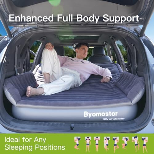 SUV Air Mattress with Wireless Removable 3-in-1 Built-in Pump & Mattress 'Wings' | 7-inch Height Car Mattress for Mid/Large SUVs, Trucks, Minivans, Supports 660lbs – Ideal for Road Trips & Camping