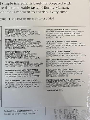 Bonne Maman 12 Days of Christmas Spread and Honey Gift Set - 12 Limited Edition Mini Spreads & Honey