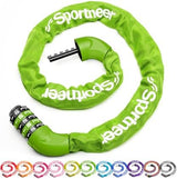 Sportneer Bike Lock: 5 Digit Combination High Security Anti Theft Bike Chain Lock - 3.2/3.6/4ft Heavy Duty Keyless Bicycle Lock for Bike, Motorcycle, Scooter, Door & Gate - 4/6mm Thick, Easy to Use