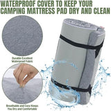 HOMBYS 3 Inch Thick Memory Foam Camping Mattress for Outdoor Sleeping, Roll Up Porable Camping Pad Mat with Knitted Cover for Travel Truck Bed Tent