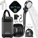 AUTOPkio Portable Camping Shower, 6000mAh Rechargeable Camp Shower Pump with USB Cable & Electric Outdoor Shower Head Sprayer for Camping, Hiking, Pet Bathing, Washing