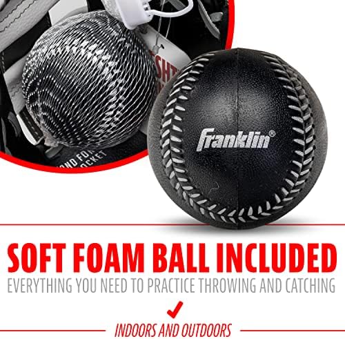 Franklin Sports Kids Baseball Glove + Ball Sets - Meshtek Youth Teeball Gloves for Kids + Toddlers - Left + Right Hand Throw Mitts + Glove Sets with Foam Balls - Boys + Girls Gloves - 9.5" Inch