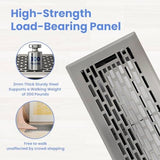 4x10 Inches Heavy Duty Walkable Floor Register - Easy Adjust Air Supply Lever Decorative Floor Vent Covers - Boston Design Vent Covers for Home - Satin Nickel