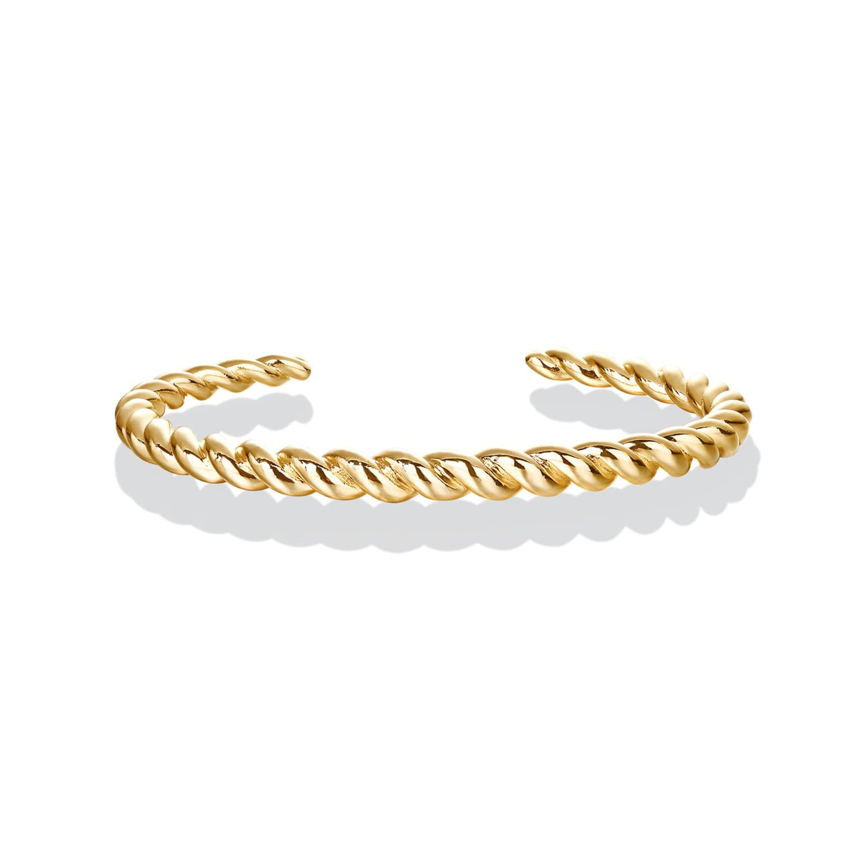 PAVOI 14K Yellow Gold Plated Twisted Chunky Bangle Bracelet for Women - Trendy Braided Stackable - Lightweight Everyday Jewelry - 7 Inch