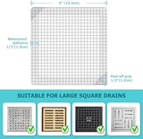 25 Pack, Disposable Shower Drain Hair Catcher Mesh Stickers, 6 inch, Square