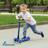 Kids Scooter – Children and Toddler 3 Wheel Kick Scooter – LED Wheel Lights Illuminate When Rolling– Adjustable Handlebar – Indoor and Outdoor