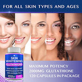 3 Pack Glutathione Whitening Pills - 120 Capsules 2000mg Glutathione - Effective Skin Lightening Supplement - Dark Spots, Melasma & Acne Scar Remover, Hyperpigmentation Treatment - Anti-Aging Antioxidant