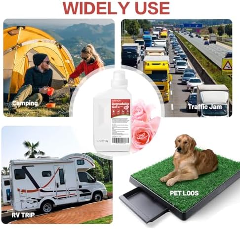 Wenge Urine Super Absorbent, Solidifier - 180 Use Pre Poo gel for Toilet, Porta Potty Chemicals, Eco Absorbent Liquid Waste Gelling and Deodorizing Powder (Pink Rose Scent)