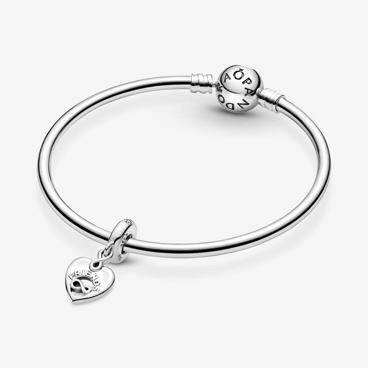 PANDORA Friends Forever Heart Dangle Charm - Compatible Moments - Jewelry for Women - Gift for Her - Made with Sterling Silver & Cubic Zirconia - With Gift Box