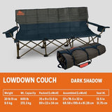 Kelty Lowdown Couch - 3 Person Capacity Camping Chair, Extra Large and Sturdy Bench for Campsites, Soccer Games, and Backyard Parties (Dark Shadow/Midnight Navy)