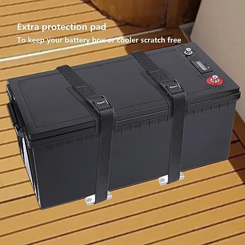 Ayaport Battery Tie Down Strap Battery Box Hold Down Kit 72”, Battery Tie Down Kit, with Stainless Steel Bracket & Screws Used for RV Battery, Accessories