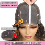 5×5 Closure Bob Wig Human Hair Glueless Wigs Human Hair Pre Plucked Pre Cut Short Curly Human Hair Wig Water Wave C Part Balayage Ombre Lace Frontal Human Hair Wigs for Black Women P1B/30 12 Inch