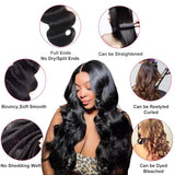 12A Human Hair Bundles Body Wave Bundles Human Hair 18 20 22 Inch 100% Unprocessed Brazilian Virgin Hair Body Wave 3 Bundles Deals Real Human Hair Extensions For Black Women Natural Black
