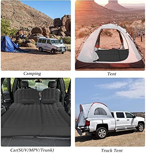 3 in 1 SUV Air Matterss | Car Mattress with Electric Air Pump-2 Support Fillers & 2 Pillows Fits SUV|MPV|Minivan for Road Trip Camping Black