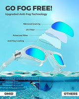 OMID Swim Goggles, P2 Polarized Swimming Goggles for Men Anti-fog Goggles Swimming for Adult Women