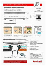 Neodrain 24-Inch Linear Shower Drain with Tile Insert Grate,Brushed 304 Stainless Steel Rectangle Shower Floor Drain, Linear Drain with Leveling Feet, Hair Strainer