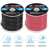 10 Gauge Marine Wire Include 10 AWG 50FT Red & 50FT Black,10 Gauge Marine Grade Wire Tinned Copper Electrical Cable for Automotive Boat Speakers Battery Lighting Solar Panel Camper Trailer