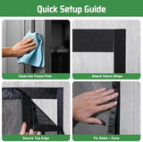 Magnetic Screen Door Mesh Keeps Bugs Out: Door Screen Magnetic Closure 40" x 83" Fits Door Size 38" x 82" - Magnetic Door Curtain Heavy Duty Fiber Fabric Washable - Hands Free Entry