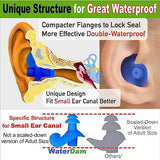 WaterDam A-Series Swimming Ear Plugs Ultra Comfy Great Waterproof Earplugs (Size 2A+2A+2A: Kids Teens Small&Medium Ear Women (Green Orange Pink))