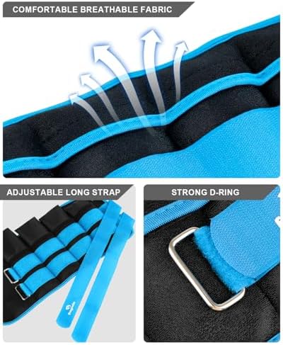 Fragraim Adjustable Ankle Weights 1-3/4/5/6/8/10/12/15/20 LBS Pair with Removable Weight for Jogging, Gymnastics, Aerobics, Physical Therapy