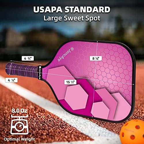 Pickleball-Paddles-Set of 4 or 2 Rackets by JoncAye, USAPA Approved Pickle-Ball Equipment with Balls, Bag, Accessories, Fiberglass Graphite Pickleball Racquet Set for Men, Women, Kids, Adults