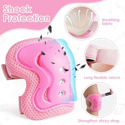 BOSONER Kids/Youth Knee Pad Elbow Pads Guards Protective Gear Set for Roller Skates Cycling BMX Bike Skateboard Inline Skatings Scooter Riding Sports