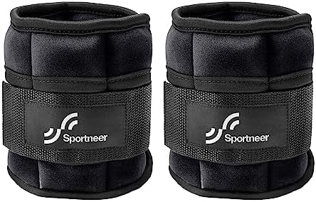 Sportneer Adjustable Ankle Weights 1 Pair 2 4 6 8 10 Lbs Leg Weight Straps for Women Men, Weighted Ankle Weights Set for Gym,Fitness, Workout,Walking, Jogging,1-5 lbs Each Ankle, 1 Pair 2-10 lbs