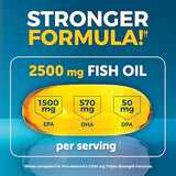 Triple Strength Omega 3 Fish Oil Supplement for Men and Women – 2500 mg High-Potency, Easy-to-Absorb Re-esterified Triglyceride Form, Pescatarian-Friendly DPA EPA DHA Omega 3 Supplement, 180 Softgels