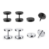 JOVIVI 8 Pairs 18G/16G Wood Faux Gauges Earrings For Men Women Punk Stainless Steel Turquoise Barbell Stud Earrings Fake Flesh Ear Tunnels Expander Plugs 00G Gauge Look