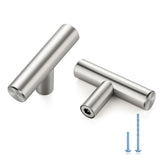 Ravinte Decor 30 Pack Brushed Nickel Cabinet Knobs - Kitchen Silver Pulls for Drawer Stainless Steel Dresser Hardware 2in Length Single Hole T Bar, RDT50LS30