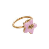 Alex and Ani Polly Pocket™ Locket Ring - Pink Star-Shaped Top with 'Tiny and Cute' Quote, Pastel Enamel Gold Finish Nickel-Free, Ideal for Polly Pocket™ Fans