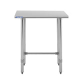 Hally Open Base Stainless Steel Table 24 x 30 Inches, NSF Commercial Heavy Duty Prep & Work Table with Galvanized Legs for Restaurant, Home and Hotel