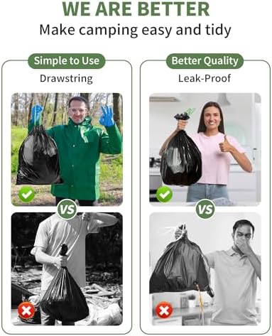 Camping Toilet Bags Poo Gel Set, Portable Toilet Bags with Camping Toilet Gel, Composting Toilet Bags Poo Gel for Portable Toilet Camping Outdoor Hiking Emergency Toilet