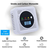2-in-1 Smoke Detector and Carbon Monoxide Detectors, Battery Powered, CO&Smoke Alarm with Sensitive Sensor, Digital LCD Display, LED Signal Lights, Portable CO and Smoke Monitor Alarm