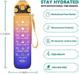Enerbone 32 oz Water Bottle with Times to Drink and Straw, Motivational Drinking Water Bottles with Carrying Strap, Leakproof BPA & Toxic Free, Ensure You Drink Enough Water for Fitness Gym Outdoor