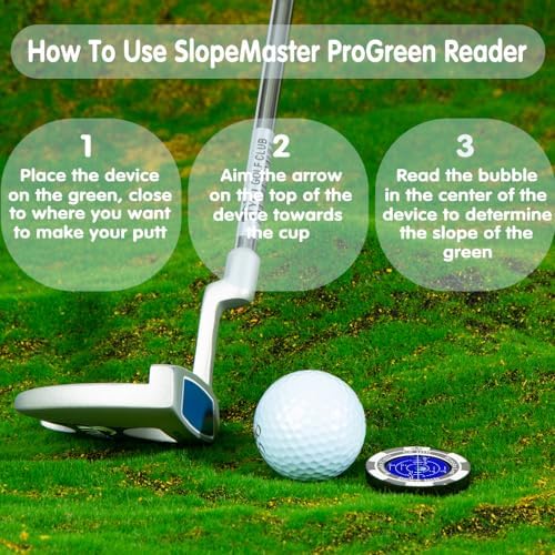 SlopeMaster ProGreen Reader - Golf Ball Marker with High Precision Green Reading Aid Golf Accessories for Men Women