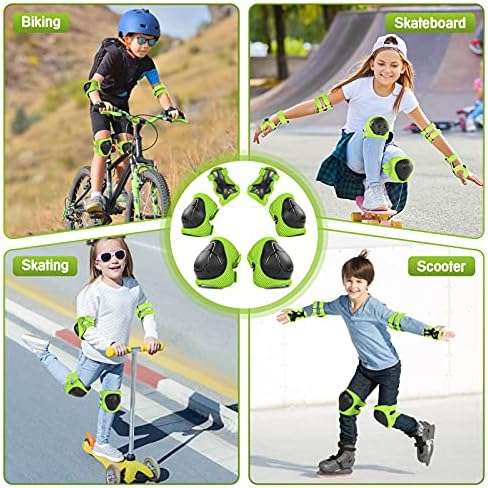 Kids Protective Gear Set Knee Pads for Kids 3-14 Years Toddler Knee and Elbow Pads with Wrist Guards 3 in 1 for Skating Cycling Bike Rollerblading Scooter