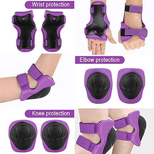 Kids Protective Gear Set Knee Pads for Kids 3-14 Years Toddler Knee and Elbow Pads with Wrist Guards 3 in 1 for Skating Cycling Bike Rollerblading Scooter