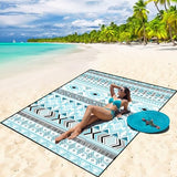 Beach Blanket Waterproof Sandproof Beach Mat 79" X 83" /10'x9'for 2-8 Adults Quick Drying Outdoor Picnic Mat Beach Accessories for Travel, Camping, Hiking